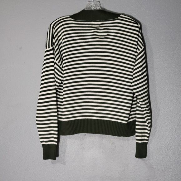 Fia Italia Hand loomed Cardigan Long Sleeves Green Striped Sz M - Picture 6 of 10